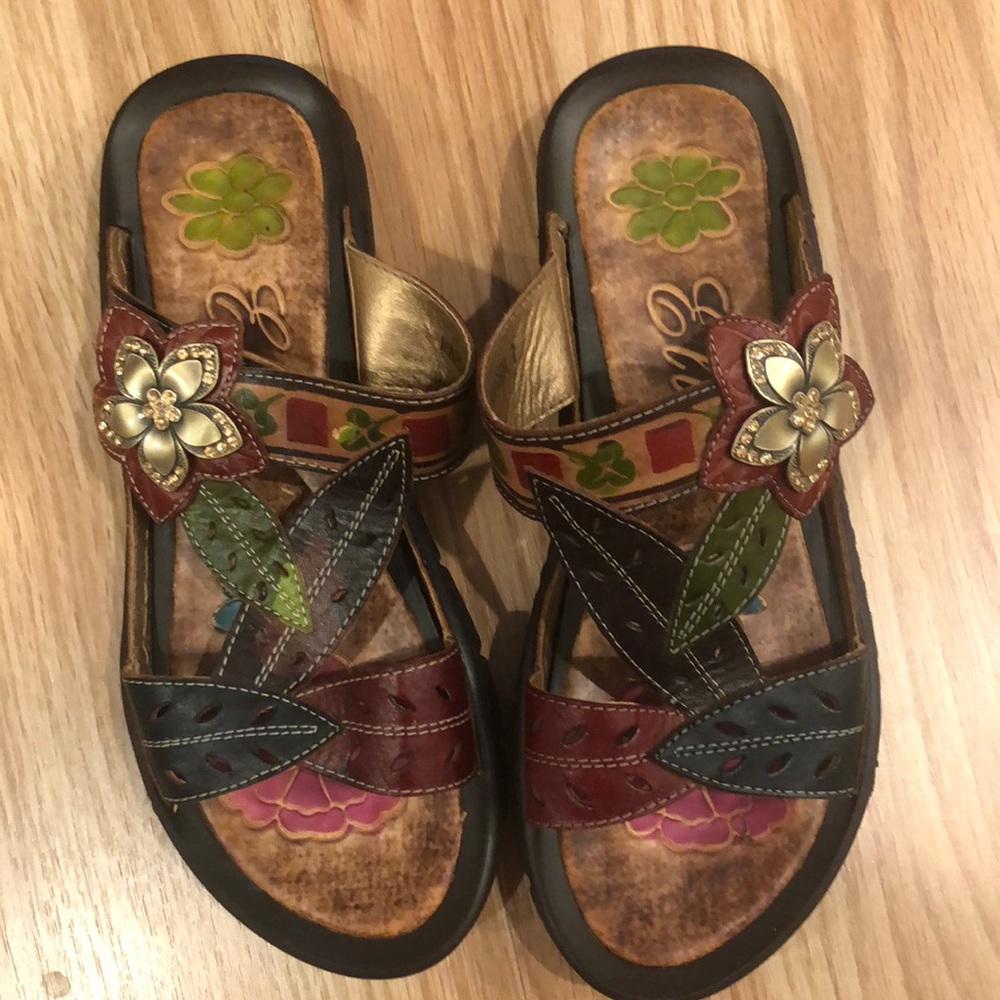 Preowned Elite by Corky’s leather flats 7 Excellent